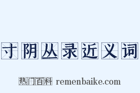 寸阴丛录近义词是什么意思的图片